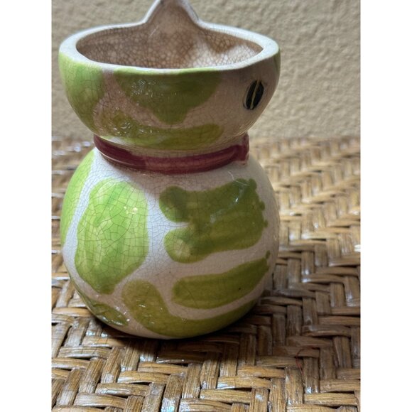 Vintage Ceramic Cat Shaped Creamer Pitcher With Crackle Glaze Finish - Picture 5 of 9